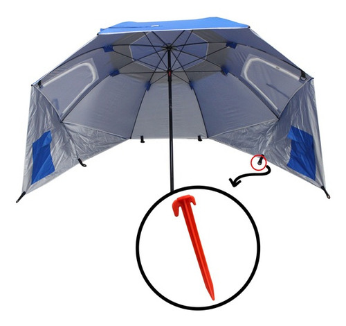Sombrilla Carpa Playera Playa Para Viento + Bolso