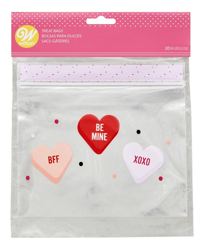 Bolsas De Celophan Para Dulces De Corazones 20 Piezas