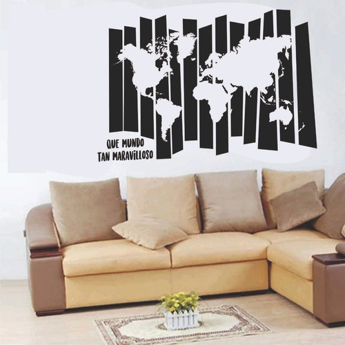 Vinilo Decorativo Mapa Mundo Viajar Calco Stickers 83 X 60cm