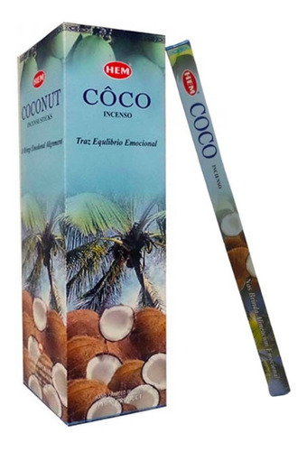 Incenso Natural Hem - Coco 8 Varetas