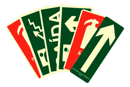Kit 614 Placas A Escolha Combate A Incêndio E Rota De Fuga