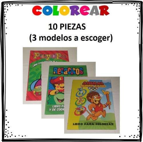 Libros Colorear & Actividades 10 Pzas (3 Modelos A Escoger)