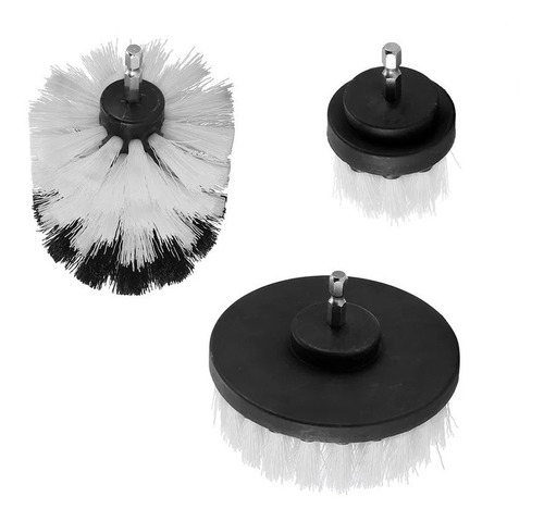 Kit De 3 Cepillos De Limpieza Suaves P Taladro Color Blanco