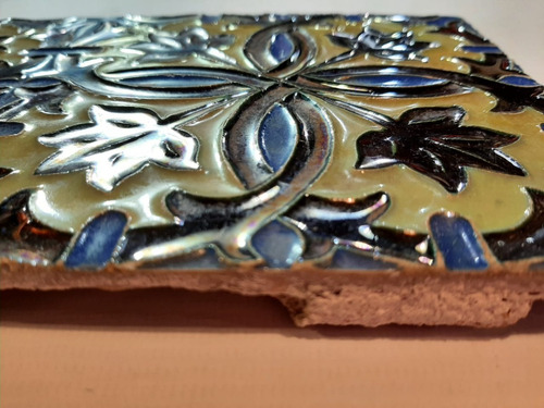 Imagen 6 de 8 de Antiguo Conjunto Mayólicas Triana Relieve Motivo Floral 7632