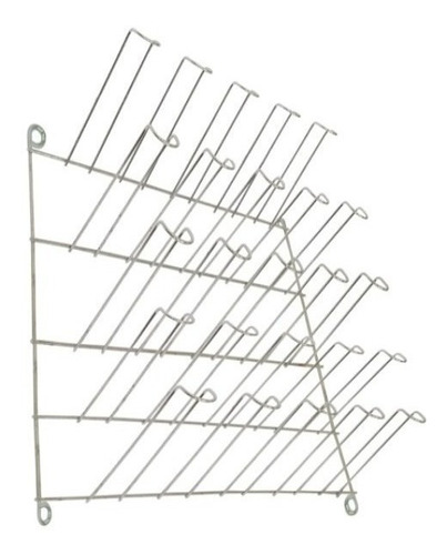 CSK Aramados Escorredor de 25 copos de fixar pendurar parede cor cinza 13cm x 38cm