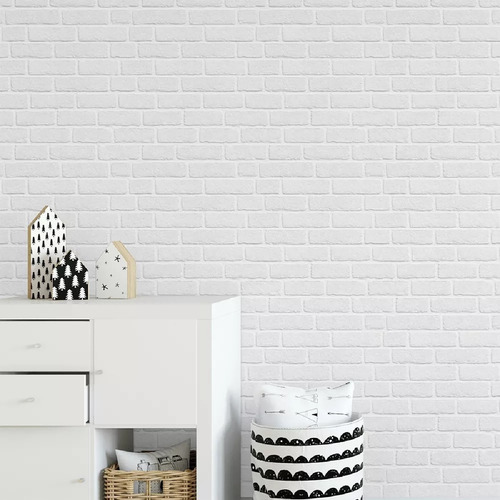 Papel De Parede Adesivo Decorativo Tijolo Branco 5m Lavável