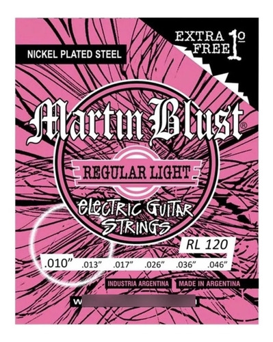 Encordado Cuerdas Martin Blust 010 Guitarra Electica + 1°