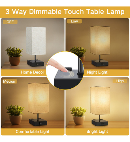 Outon Lampara Escritorio Buró Mesa Luz De Noche Led 2pcs