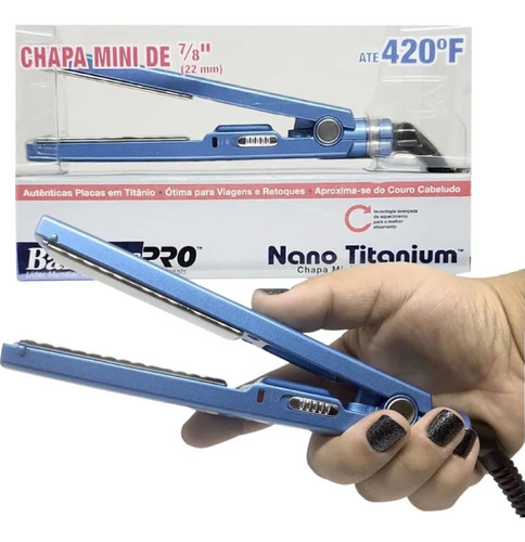 Mini Prancha Babyliss Pro Nano Titanium 7/8 22mm - Bivolt