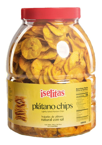 Platanitos Iselitas Snacks Plátano Chips Con Sal 700g.