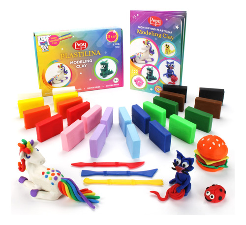 Pepy Plastilina - Juego De 24 Barras De Arcilla Para Modelar