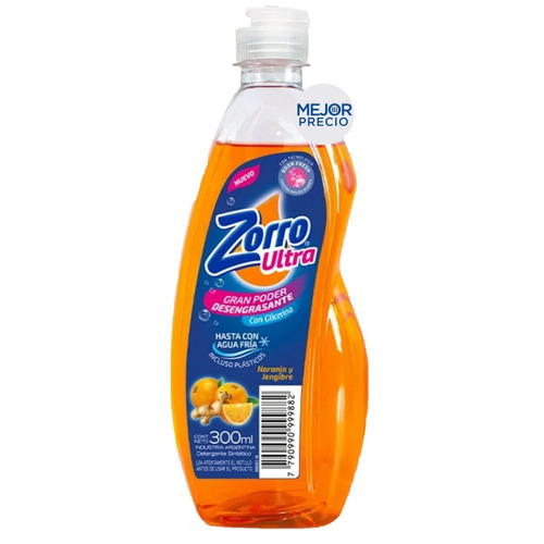 Imagen 1 de 4 de Detergente Lavavajillas Zorro Ultra Naranja - Mejor Precio