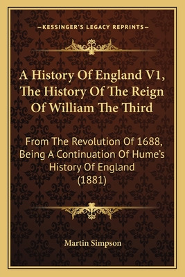 Libro A History Of England V1, The History Of The Reign O...