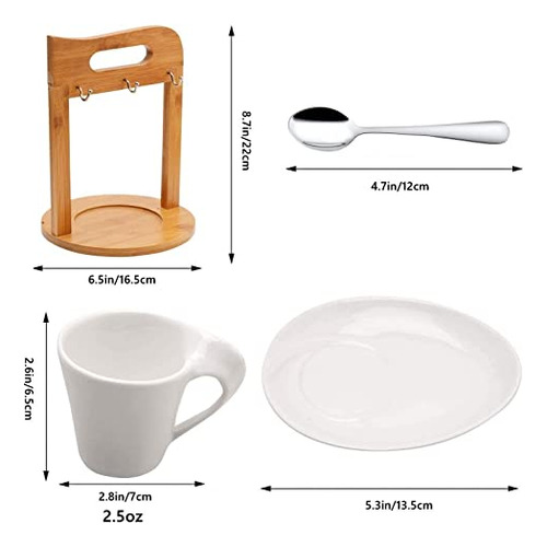 Juego De Tazas De Café Espresso De 6 Piezas, Juego De Tazas