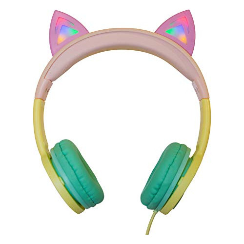 Audífonos Led Para Niños Gabba Goods Rainbow Cat Safesounds