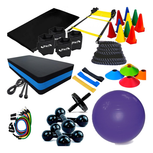 Kit Treino Step + Escada Agilidade+acessórios Fit