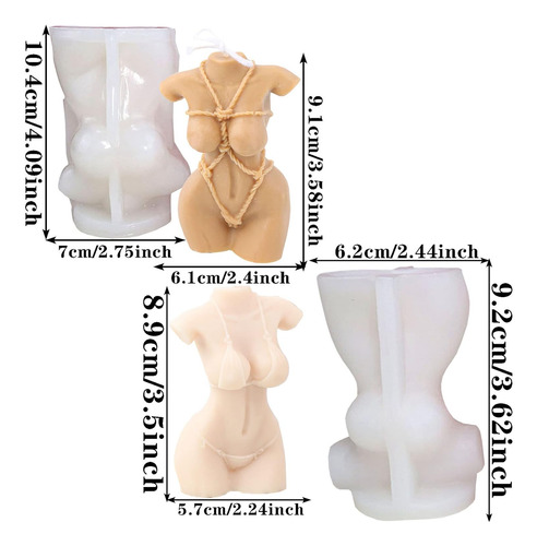 Molde De Cuerpo De Mujer 3d, 2 Piezas Molde De Vela De ...