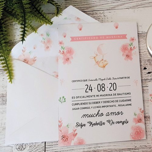 Invitaciones + Sobre Bautizo Comunion 10 Un + Envío Gratis 