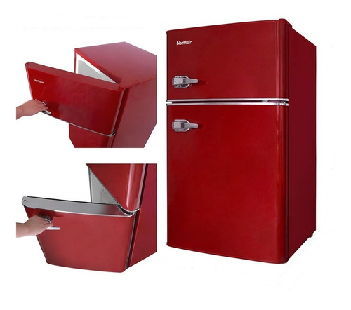 Imagen 1 de 5 de Mini Bar Refrigeradora Congeladora Nevera Retro Dos Puertas 