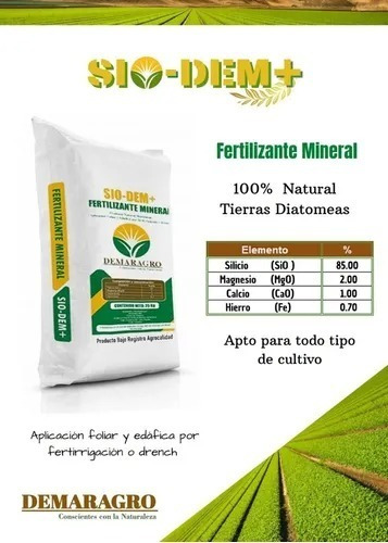 Imagen 3 de 6 de S I O - D E M+, Diatomeas, Micronizado - 25 Kg (promo 12+1)