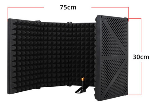 Mic Isolation Studio Grabación Estudio Profesional Negro
