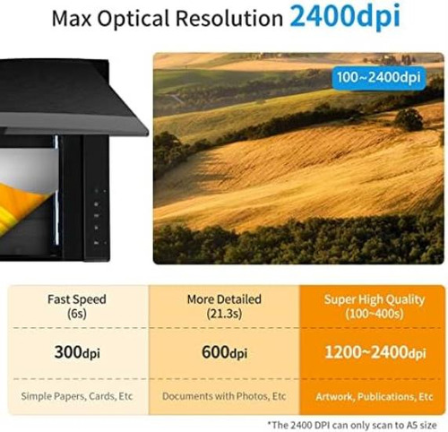 Escáner Plano Grande Viisan 3240 A3, 2400 Dpi, Sensor Cis, E