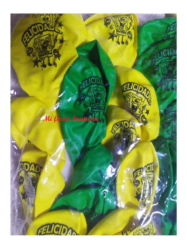 Bob Esponja & Patricio Paq 50 Globos Serigrafiados 23 Cms