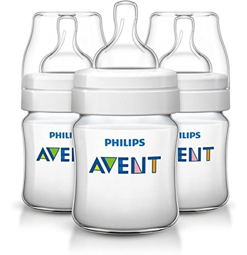 Philips Avent Biberones Anticólicos Transparentes, 4 Oz, 3 P