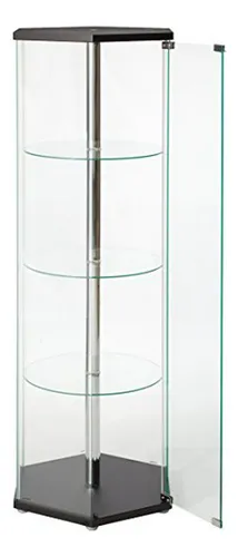 Vitrina Hexagonal De Vidrio Tradicional Con Estantes Redondo