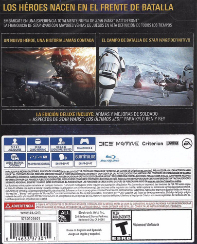 Star Wars Battlefront 2 Deluxe Playstation 4 Ps4 Videojuego