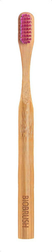 Cepillo Dental Niños Suave Bambú Biobrush Con Nanocobre Color Morado