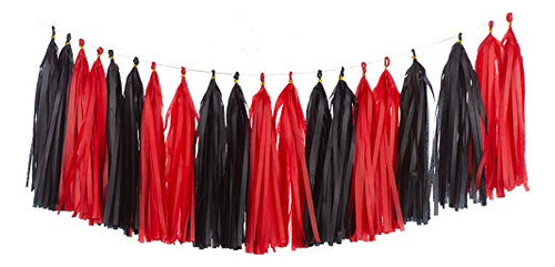 Black And Red Party Tassel Garland Banner Decorations, ...