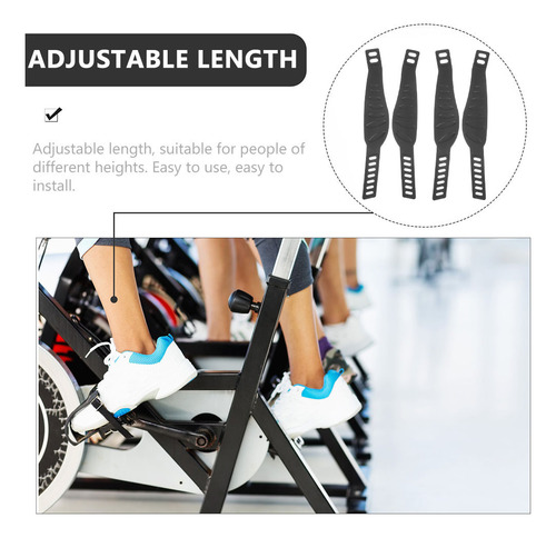 2 Pares De Correas Ajustables De Goma Para Pedales De Bicicl