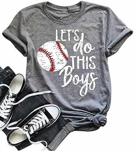 Moda De Mujer Beisbol Mama Letras Impresion T Camisa Vamo