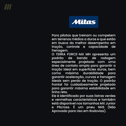 Pneu Motocross Mitas 90/100-14 Terra Force-mx Mh 49m Tt