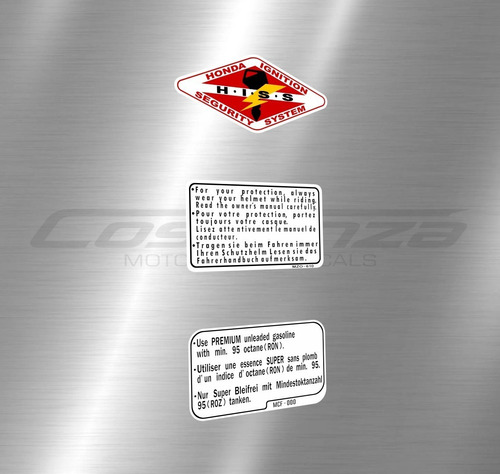 Calcos Tanque Honda Cbr 600rr., 1000rr Advertencias Alarma