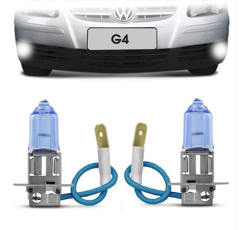 Kit Lâmpadas Farol De Milha Neblina Auxiliar Gol G4 2005 2006 2007 2008 2009 Super Brancas H3 55w Techone 8500k Inmetro