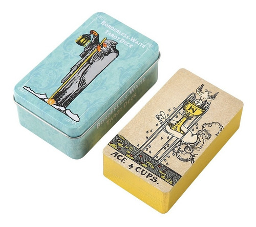 Cartas Tarot, Sin Bordes Rider Waite, Con Caja Metálica