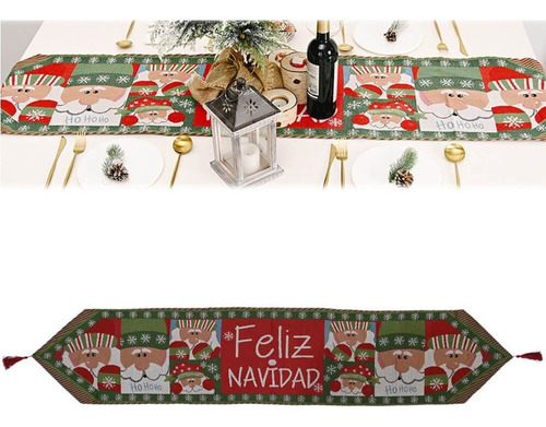 Mantel Camino De Mesa Navideños Nieve Navidad Bordado Cocina