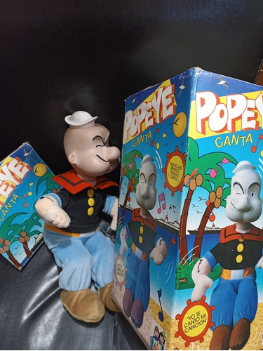 Popeye Juguete Vintage Antiguo Con Caja Música Mueve Cuerpo