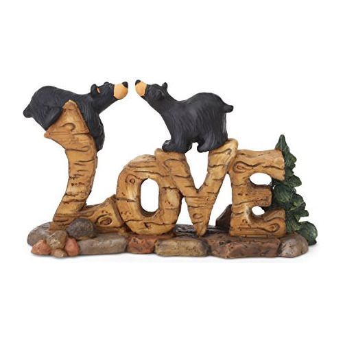 Love Bears Black Bear 3.5 X 6 Escultura De Estatuilla D...