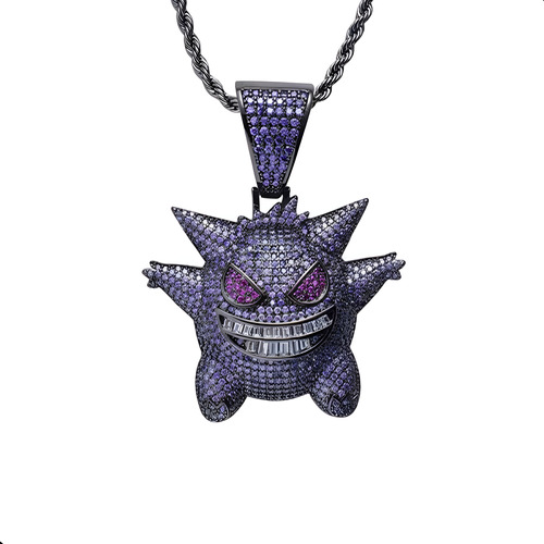 Cadena De Eslabones Gengar Hip Hop Collares De Diamantes60cm