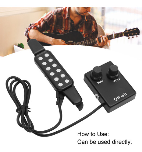 Amplificador De Pastillas Para Guitarra, 12 Orificios De Son