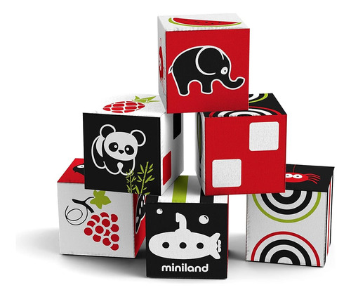 Miniland First Senses 6 Cubos, Bloques De Tela De Construcci