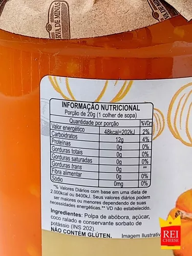 DOCE DE ABÓBORA COM COCO 650G RESERVA DE MINAS