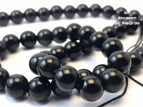 Perlas De Piedra Natural Obsidiana Negra 6mm