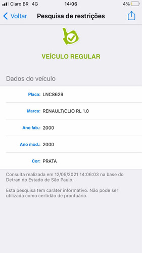 Renault Clio 2000 1.0 Rl 8v 5p