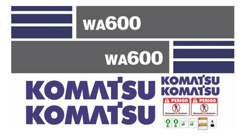 Kit Completo Adesivos Faixas Carregadeira Komatsu Wa600