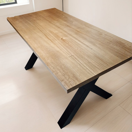 Mesa Alamo Macizo Patas Cruz Roble Claro O Roble Oscuro Negro
