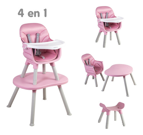 Silla Comer Baby Desk 3&1 Rosa